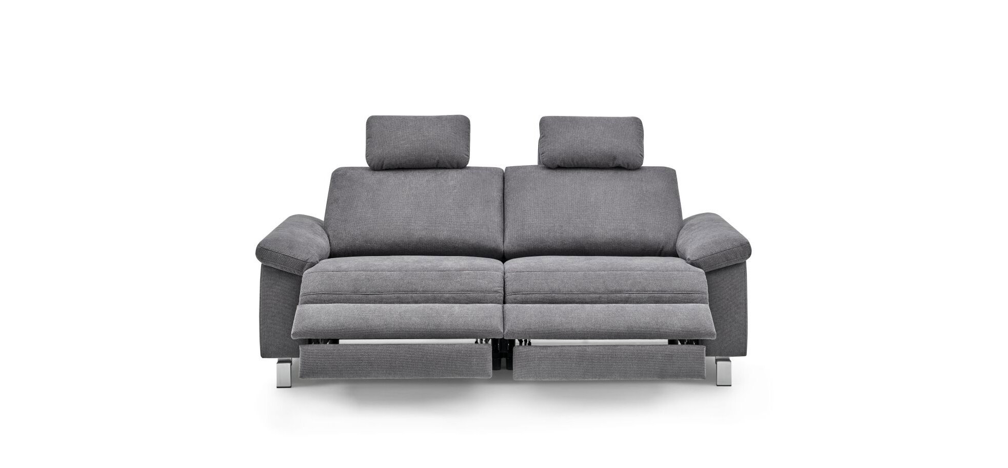 Sofa CALM PLUS - 2x Relaxfunktion (teilmotorisch), 3-Sitzer, Anthrazit, Flachgewebe