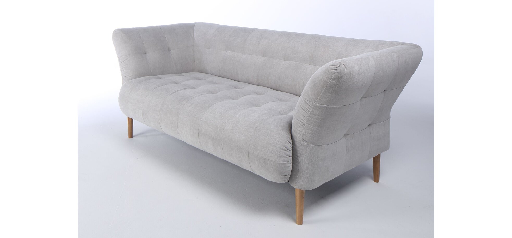 Sofa - 2-Sitzer, Stoff, Silbergrau