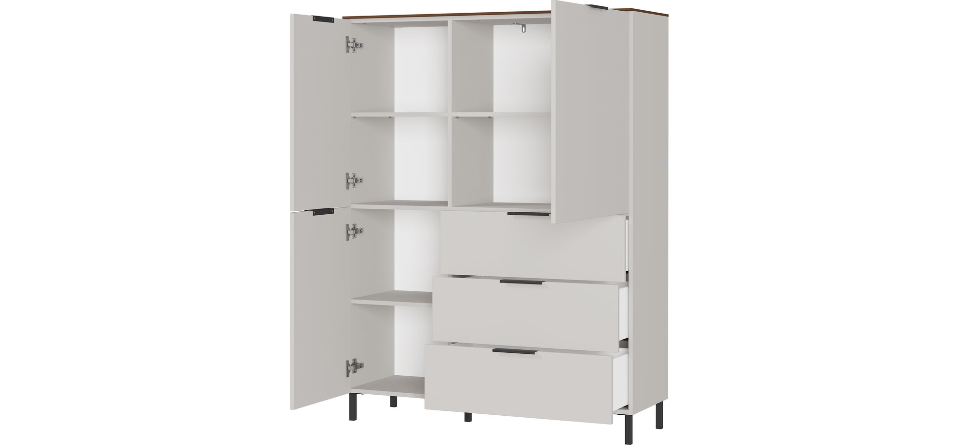 Highboard GIWON 3-türig mit 3 Schüben kaschmir – Bild 6