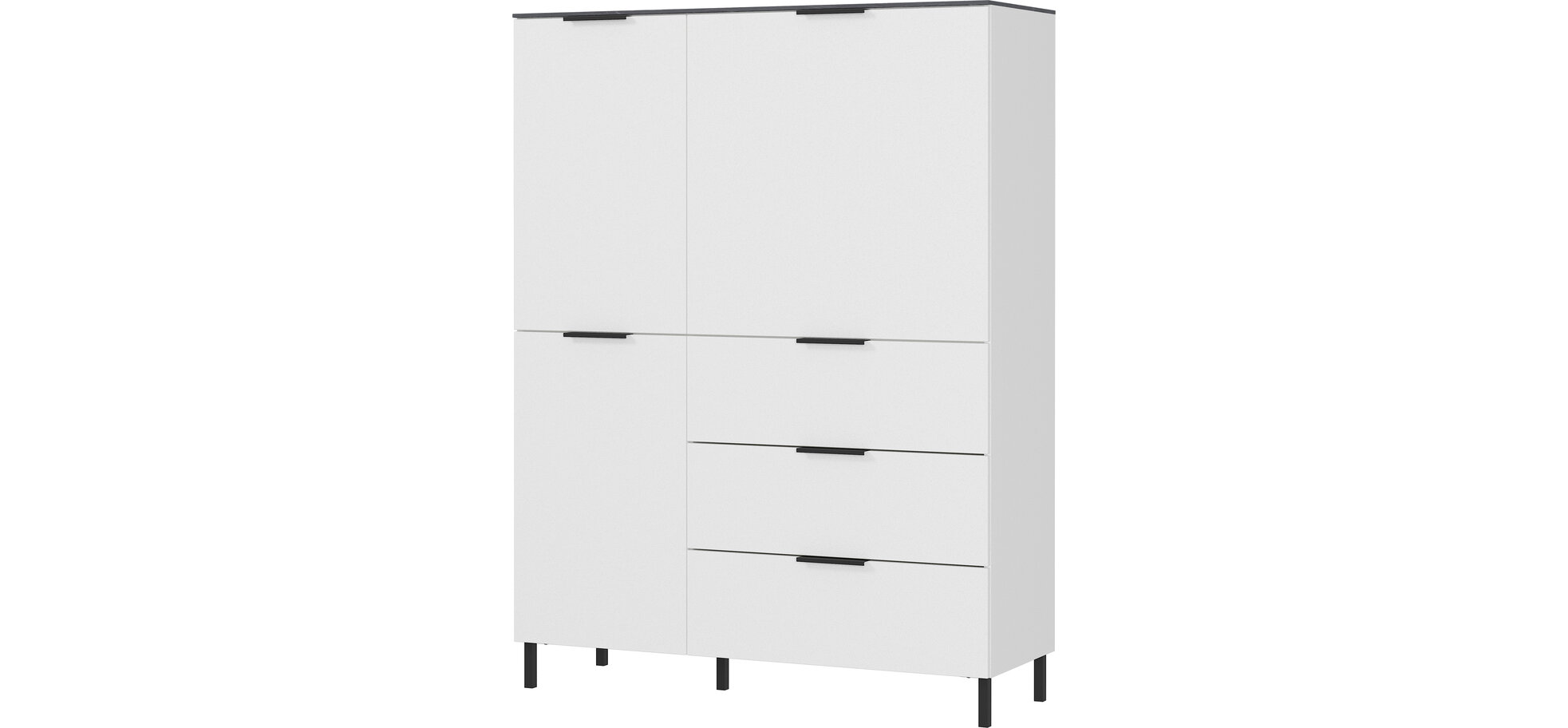 Highboard GIWON 3-türig mit 3 Schüben weiß