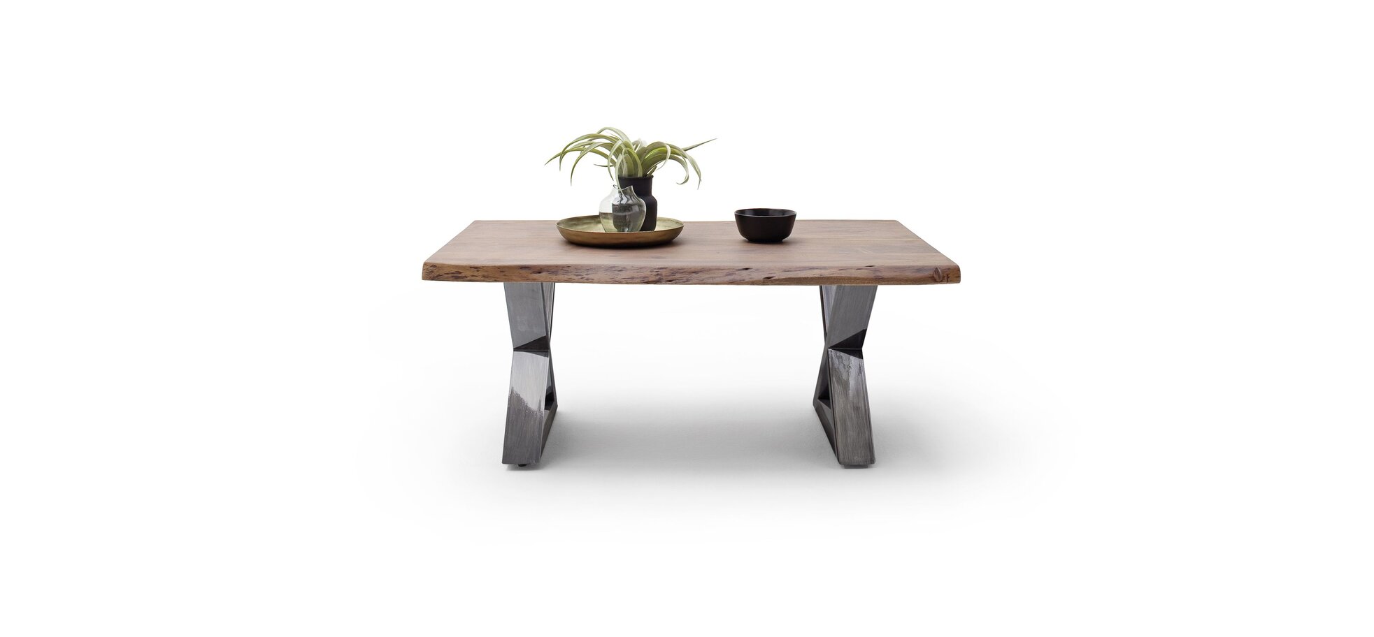Couchtisch MAIDI braun/grau mit X-Gestell – Bild 2