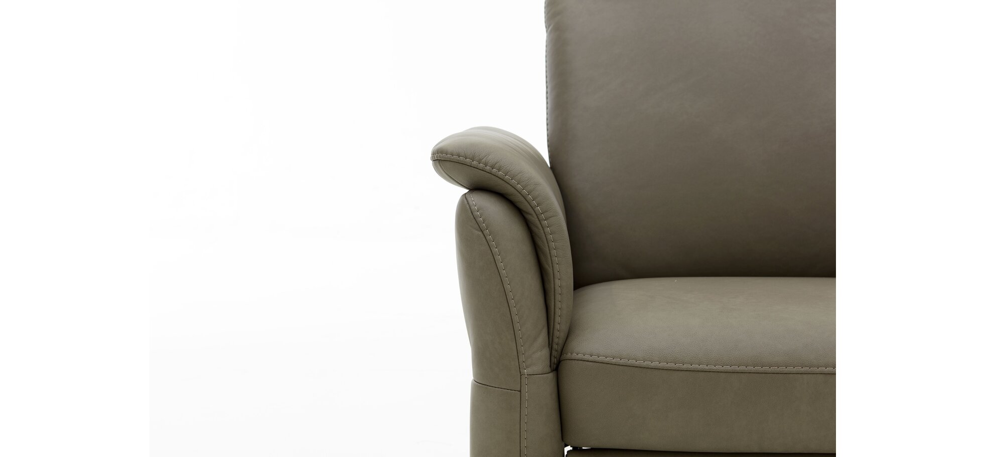 Sofa - 2,5-Sitzer, Sitzvorzug (motorisch), Armlehne verstellbar (manuell), Leder, Rauchbraun – Bild 3