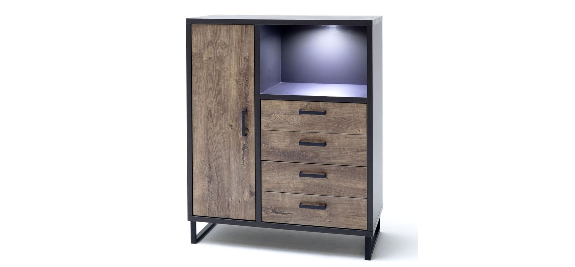 Sideboard MARIANKA in Eiche Barrique Melamin Nachbildung mit 3 Schubkästen