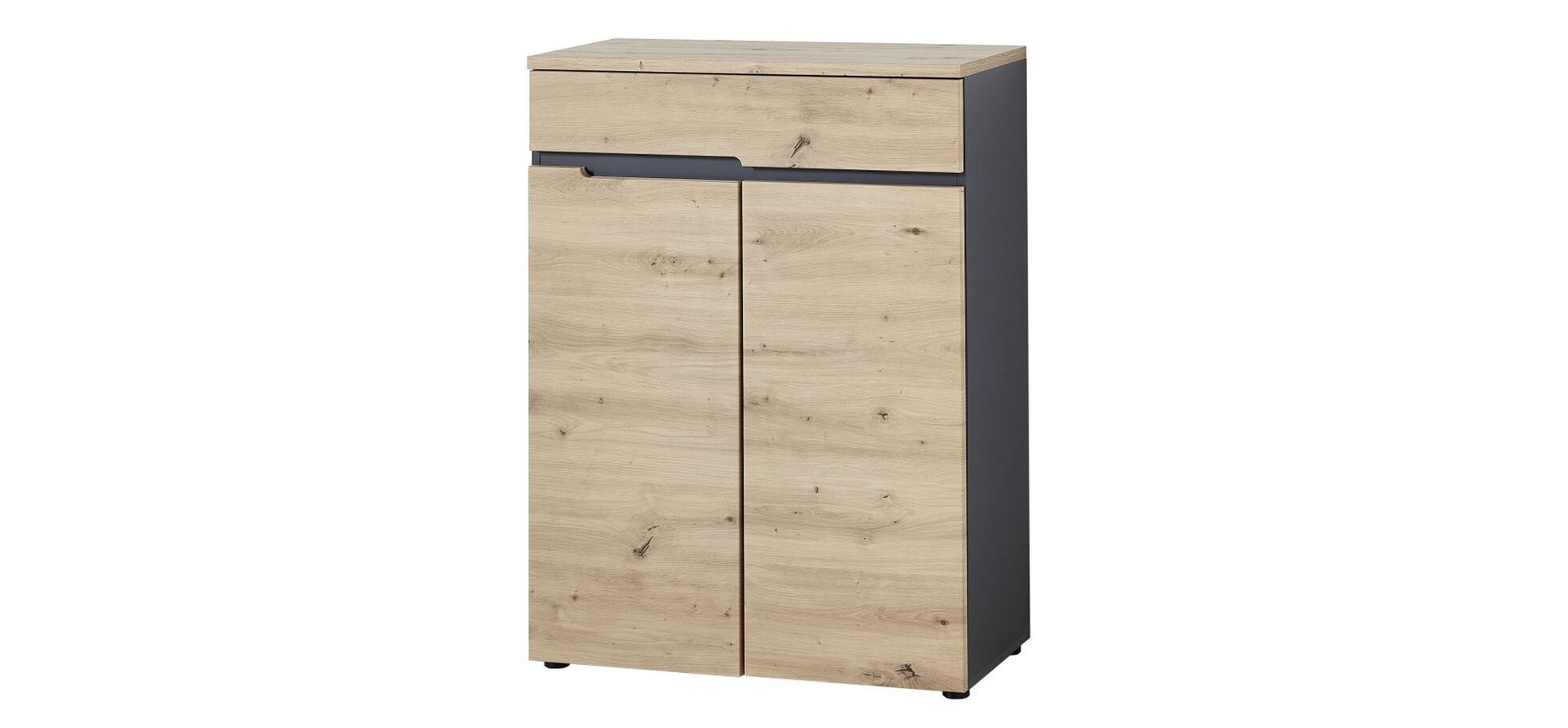 Schuhschrank - Eiche Dekor, Graphit
