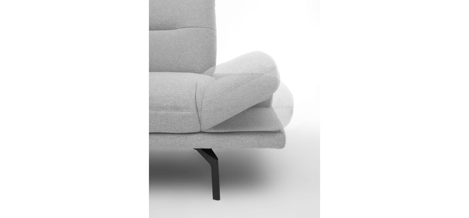Sofa Pamelia - 3-Sitzer inkl. Rückenlehne/Armlehne/Rücken verstellbar, Drehsitz, 2 Kopfstützen in Stoff Grau – Bild 8