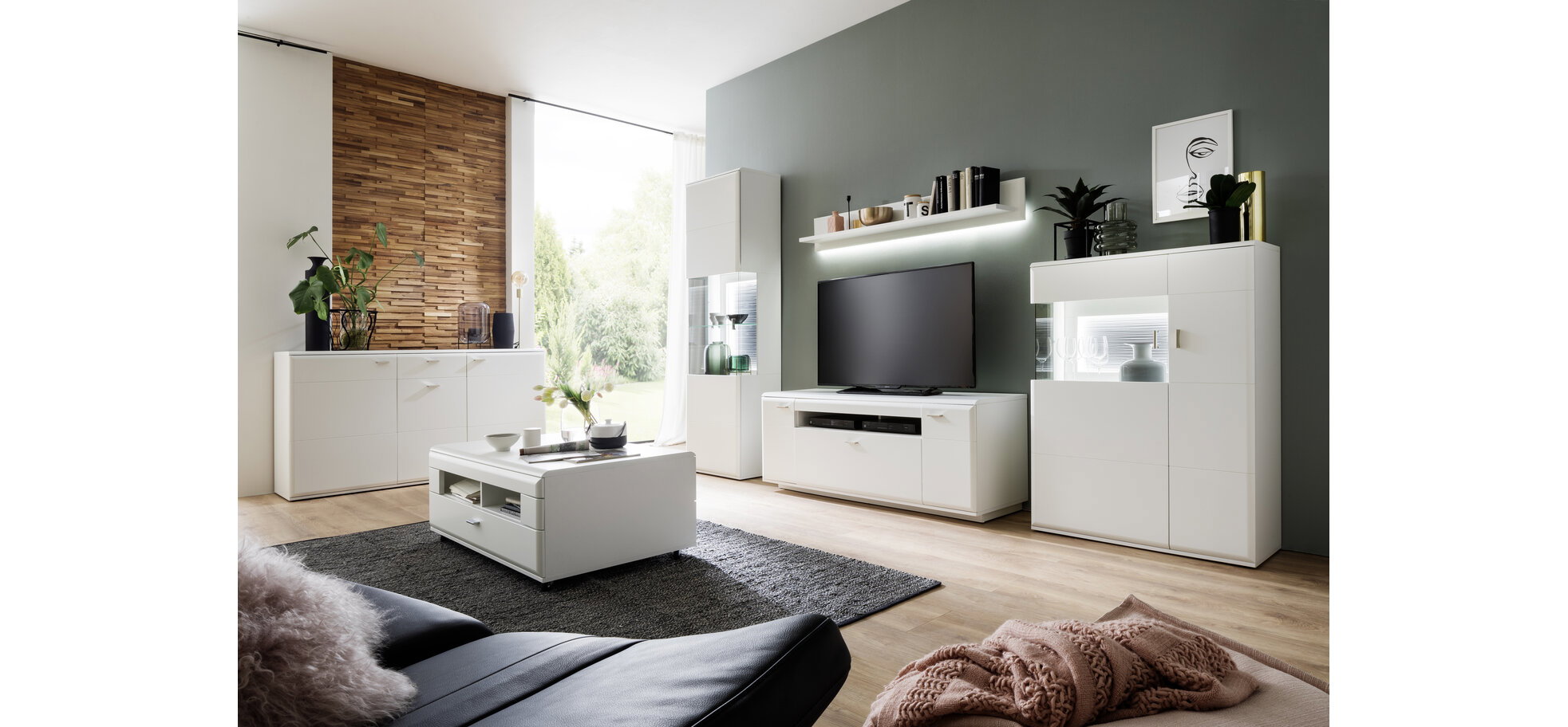 Couchtisch - LBH ca. 70x115x44 cm, Weiß – Bild 3