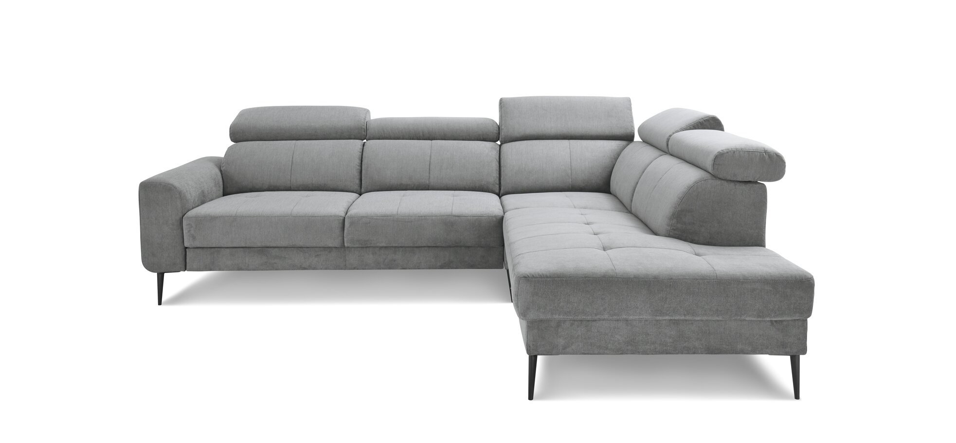 Ecksofa CHARIS - 2-Sitzer, Ecke rechts in Stoff Silbergrau