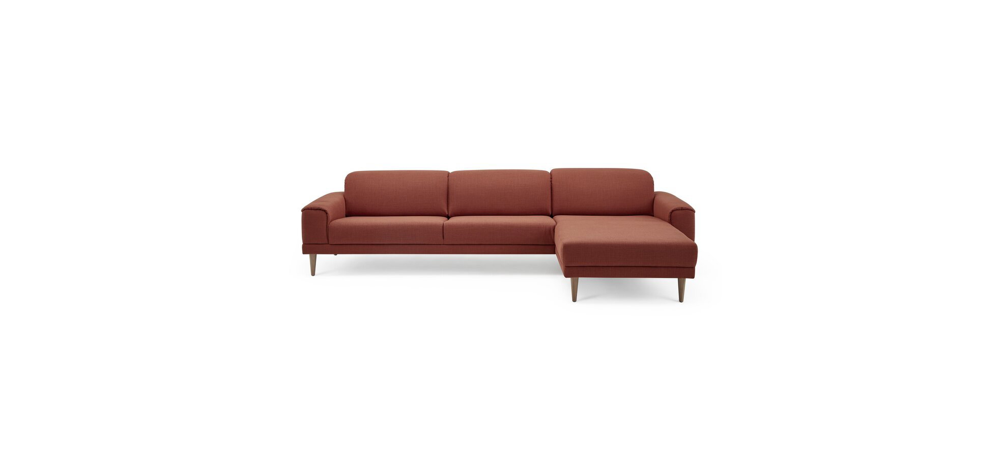 Ecksofa in Stoff Terracotta – Bild 6