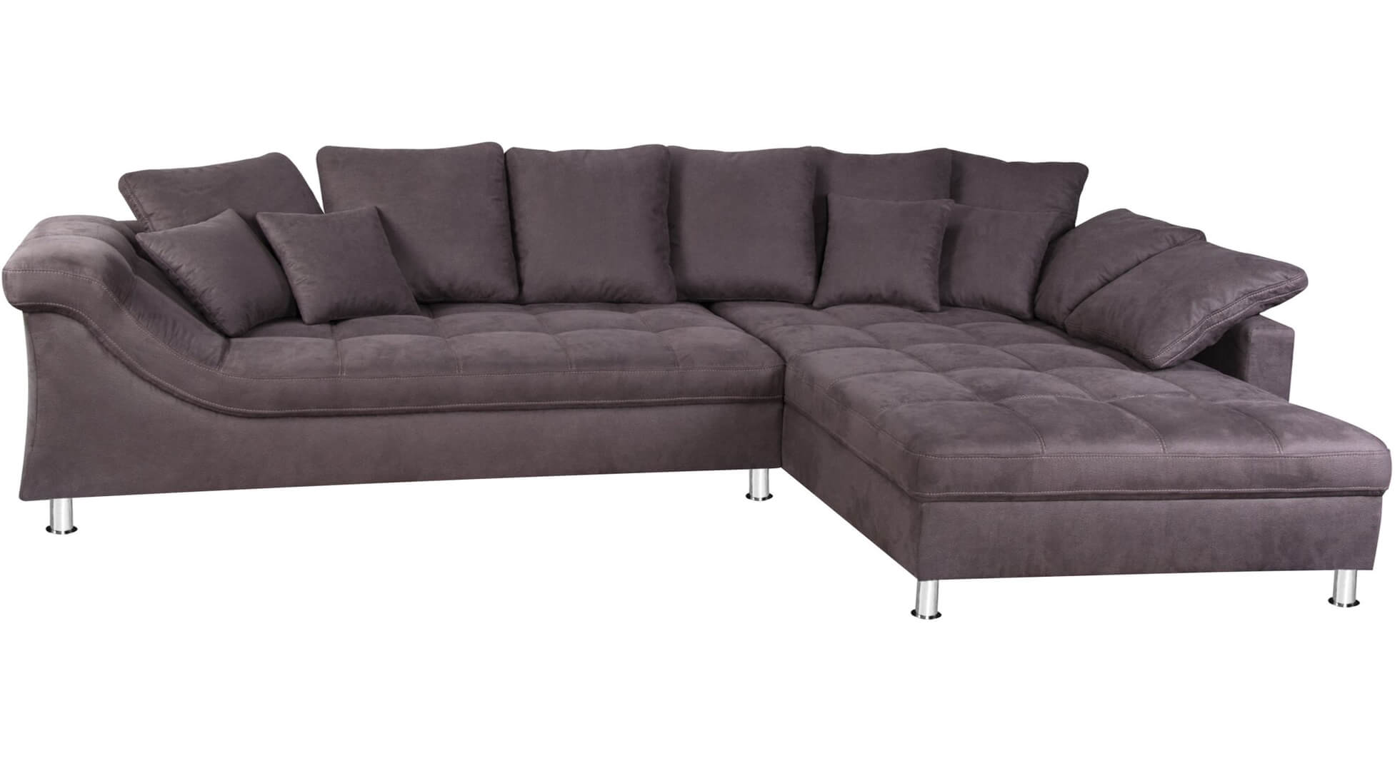 Ecksofa grau mit Steppung