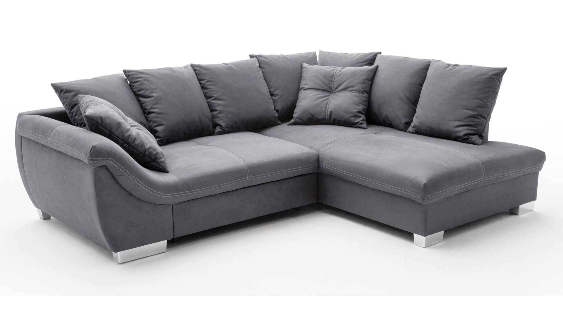 Polsterecke NEELE - Schlaffunktion, 2-Sitzer, Ecke rechts in Microfaser Anthrazit