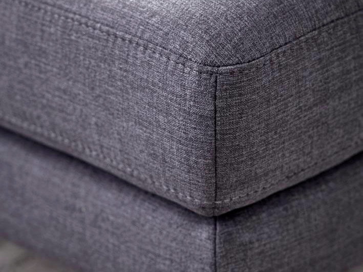 Ecksofa Rockport von Natura Home, Stoff grau, Ecke rechts, Konische Füße in Eiche massiv