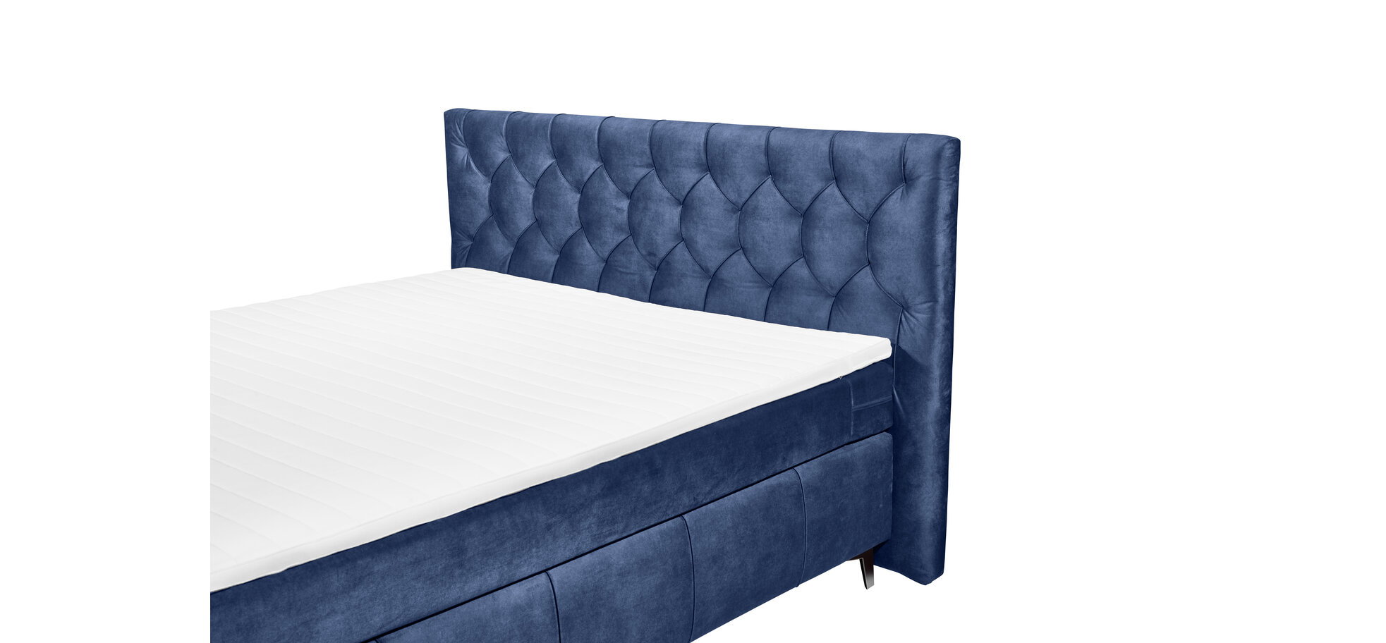 Boxspringbett- Liegefläche ca. 180x200 cm, Stoff, Dunkelblau – Bild 4