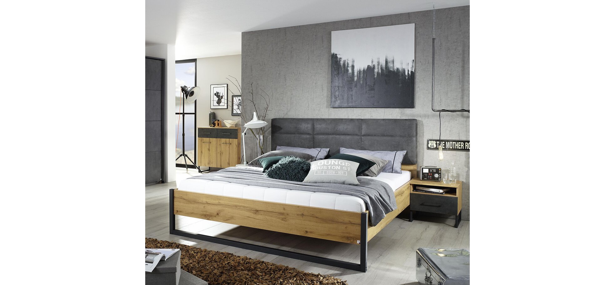 Futtonbett mit Kopfteil aus Kunstleder Liegefläche ca. 180x200 cm – Bild 2