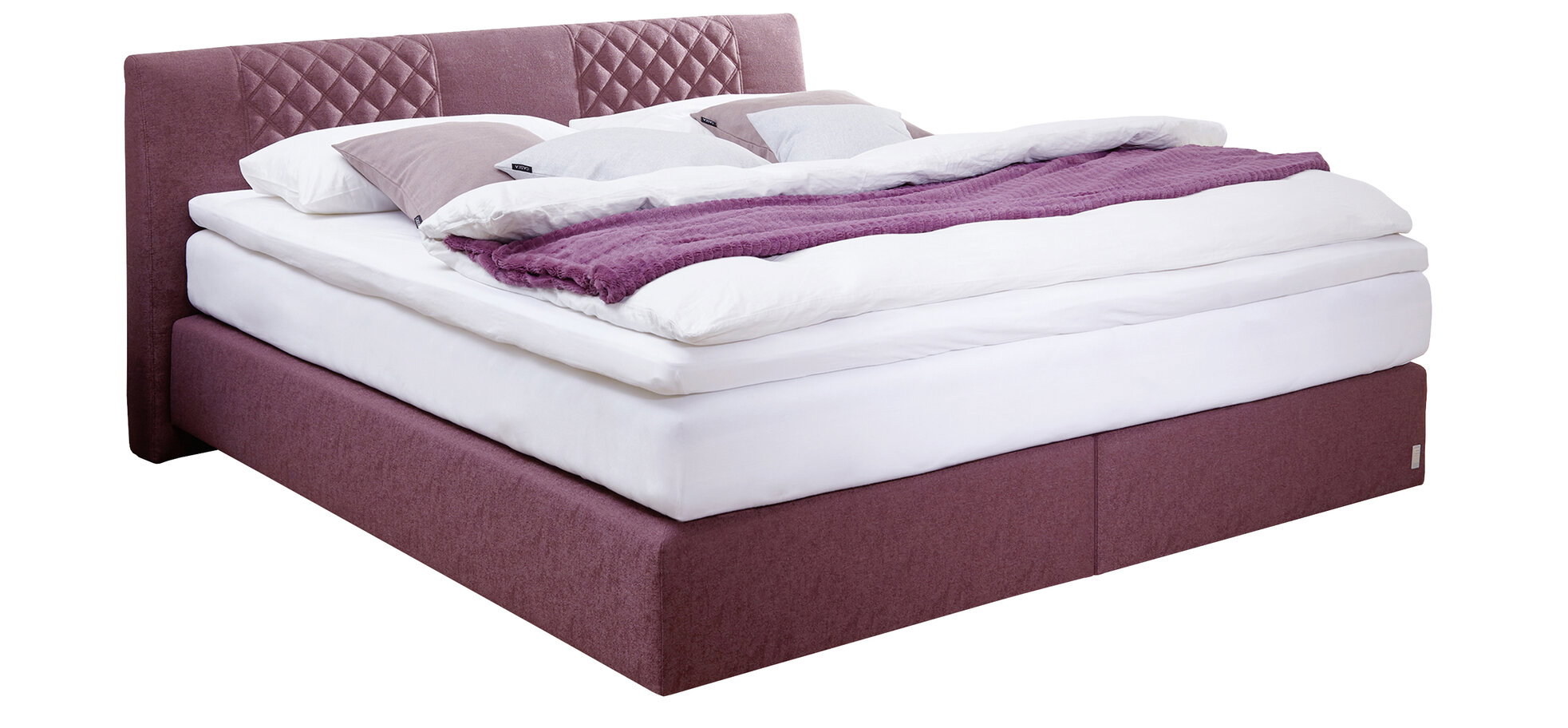 Boxspringbett EM Venezia Stoff braunrot