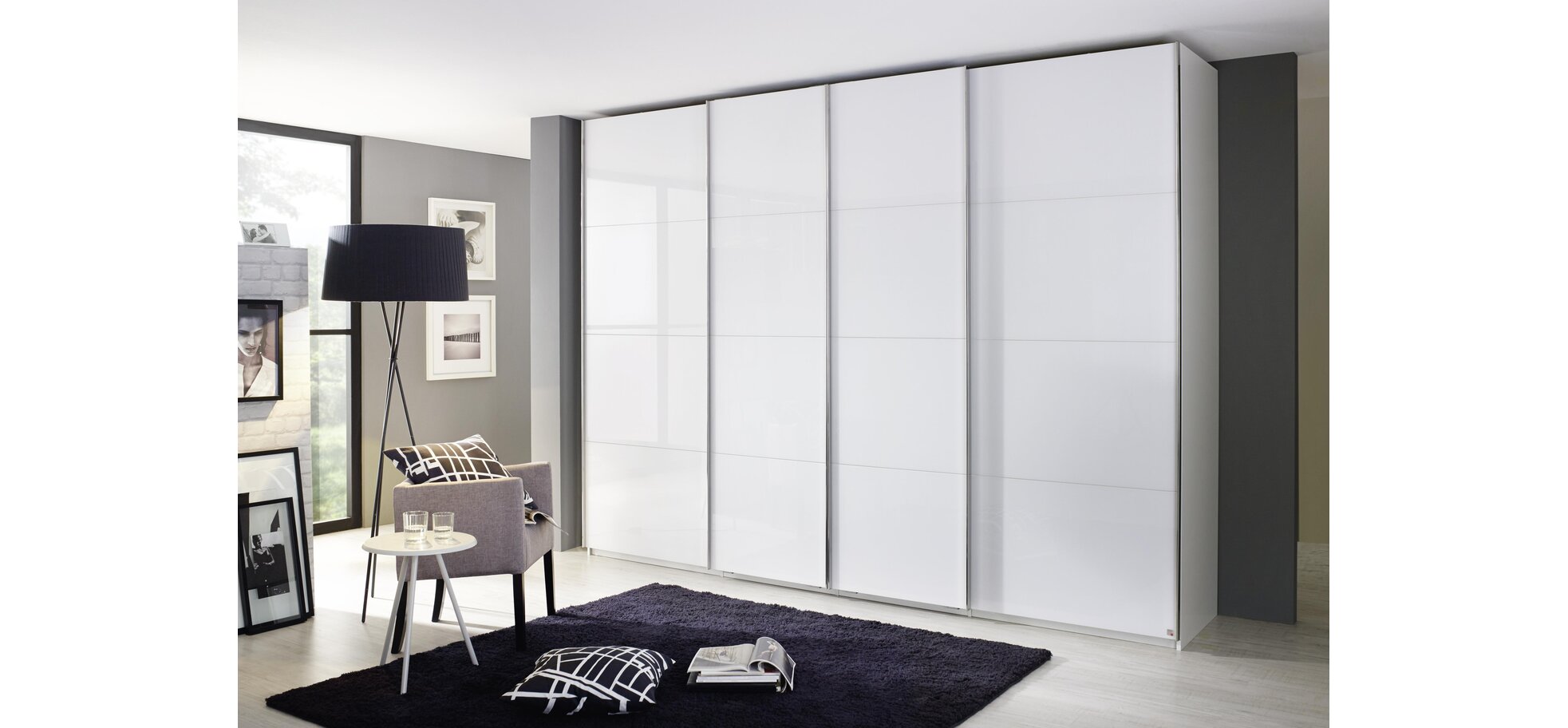 Schwebetürenschrank weiß mit 4 Türen – Bild 2