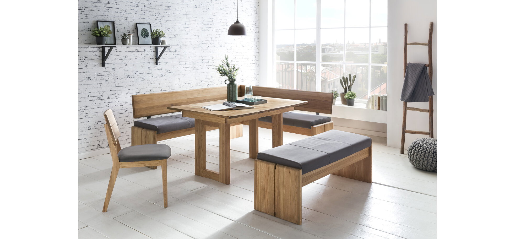 Eckbank massiv mit Truhe – Bild 2