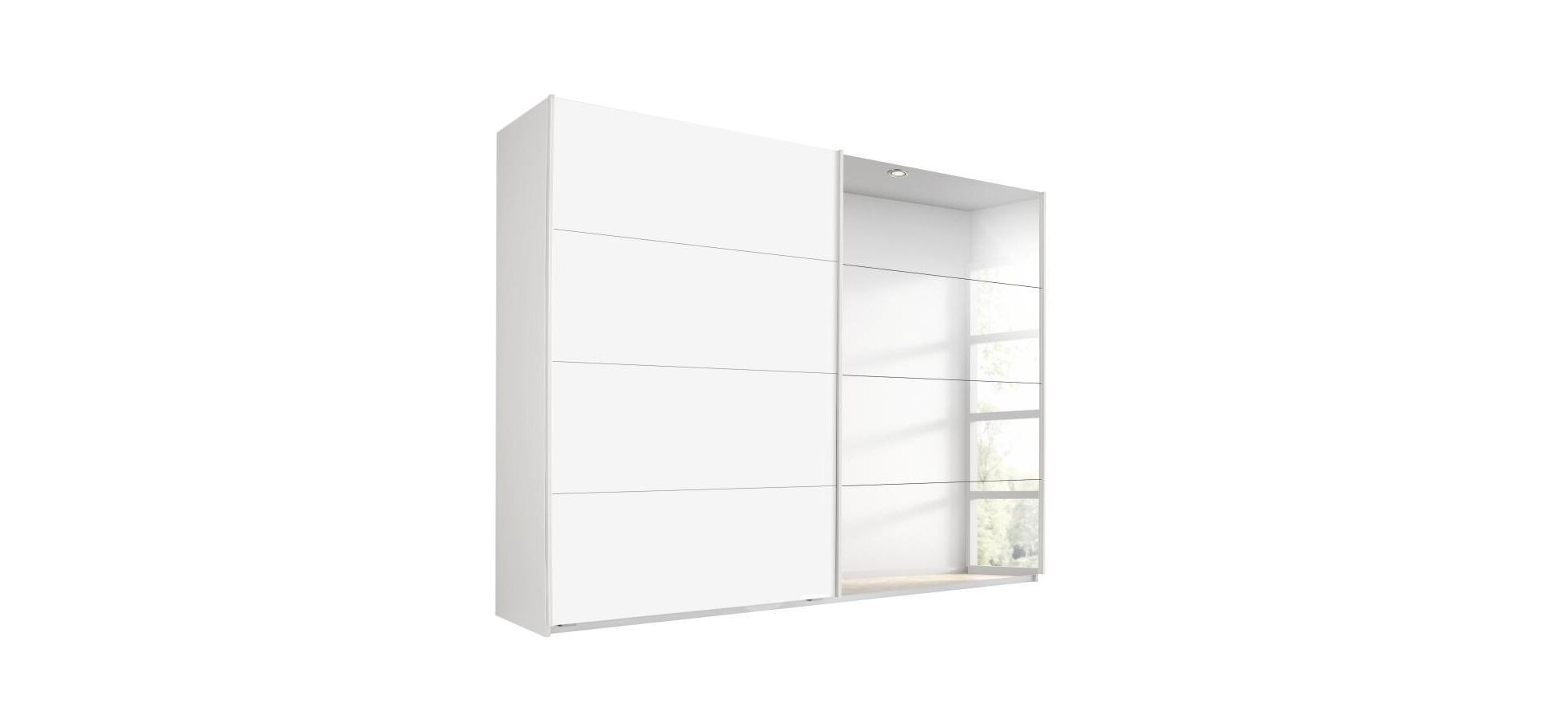 Schwebetürenschrank ROVERO- B ca. 270 cm, Weiß, 1 Spiegeltür