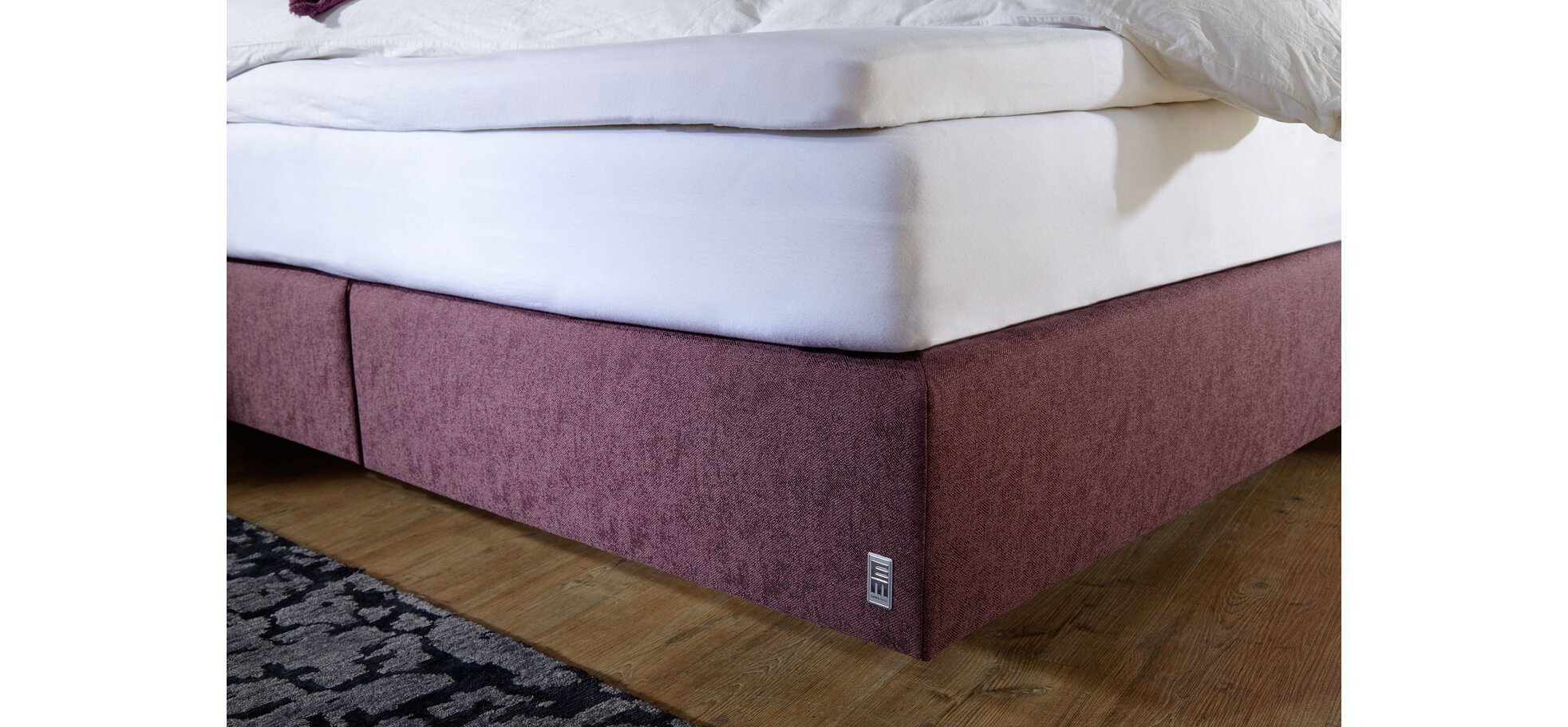 Boxspringbett EM Venezia Stoff braunrot – Bild 3