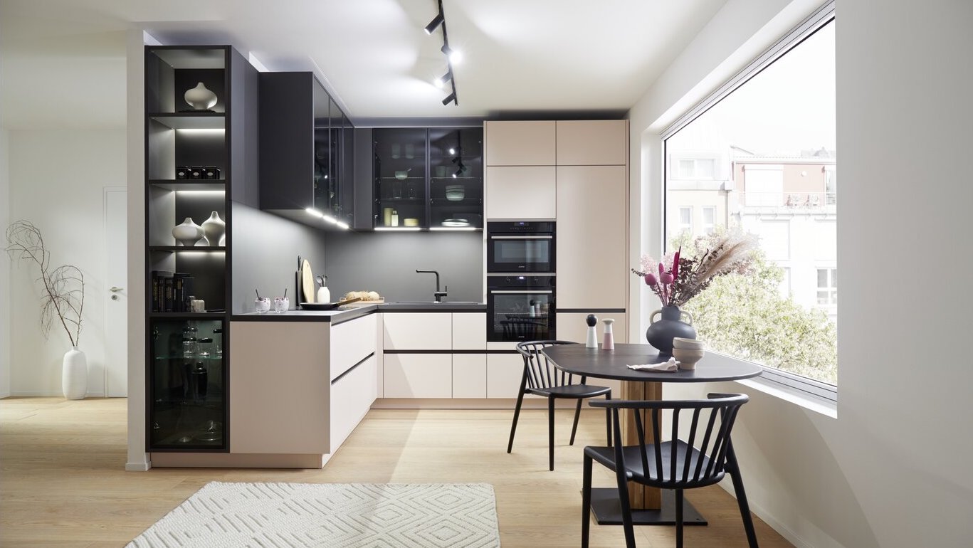 Contur® 54.160 Moderne Küche in Zartrose samtmatt