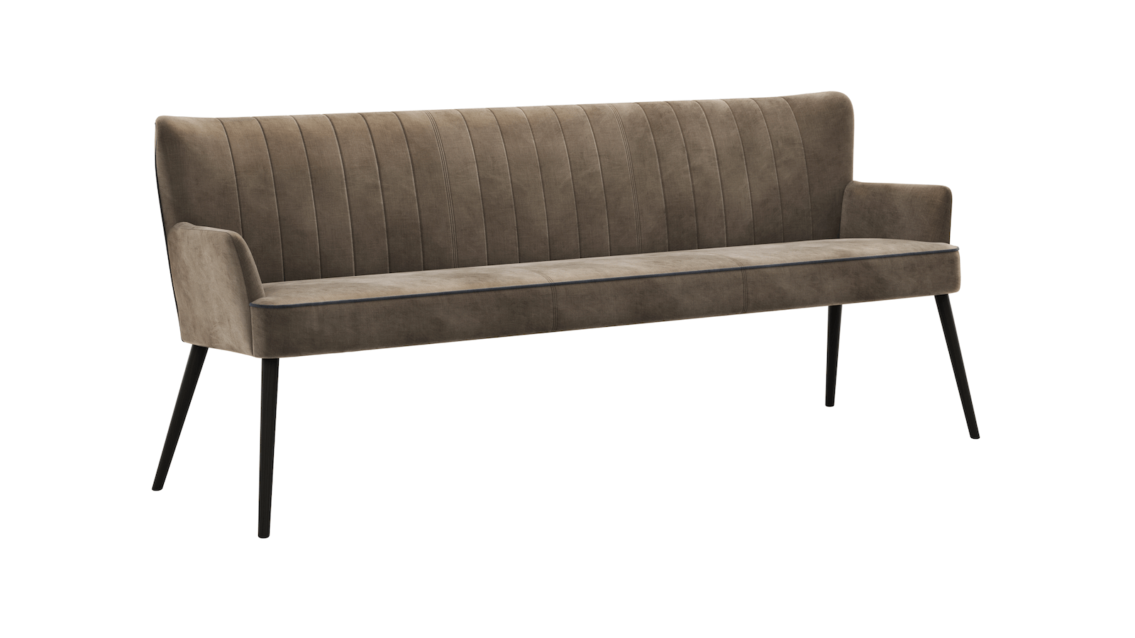 Polsterbank Flint - B ca. 214 cm, Stoff, Braun von Natura Home