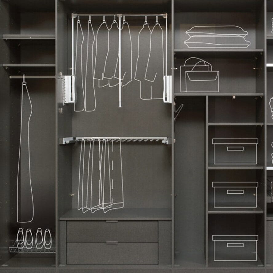 Kleiderschrank Natura Colorado, Inneneinteilung, Schubladen, Ankleide