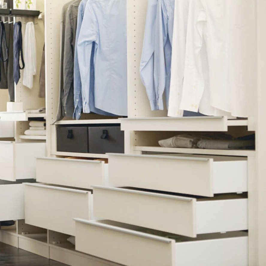 Kleiderschrank Natura Colorado, Schubladen, Ordnung, Ankleide, Inneneinteilung, Hemden auf B&uuml;gel, Begehbarer Schrank Home Company