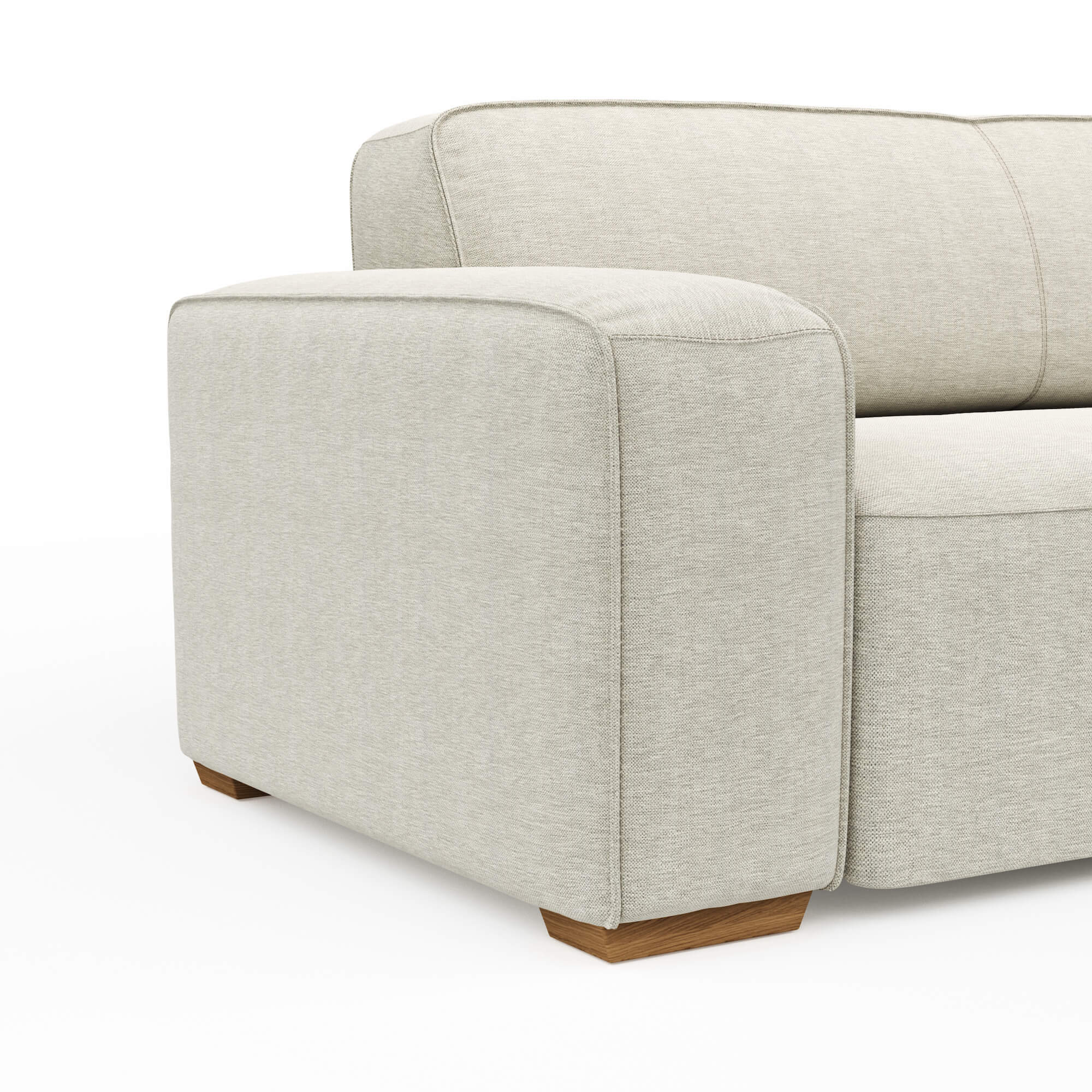 Sofa Denver von Natura Home in Natur mit Quader Füßen Eiche massiv, 2,5 Sitzer oder 3-Sitzer
