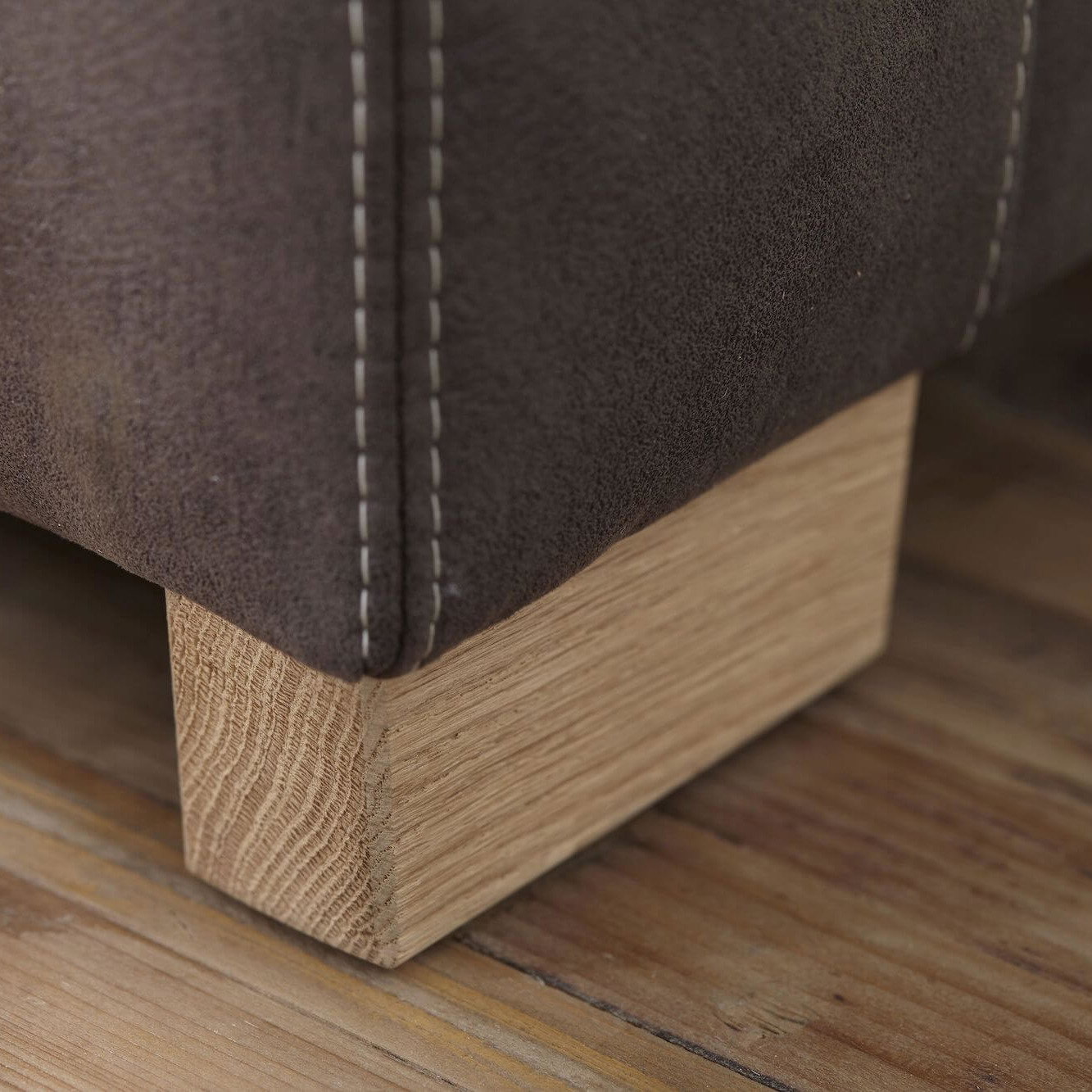 Schlafsofa Lakeville von natura Home, braune Microfaser, Füße aus Holz