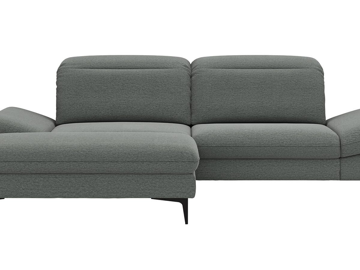 Ecksofa Alegria - Longchair links mit 1,5-Sitzer inkl. Kopfteil/ Armlehne/ Sitztiefe verstellbar, Stoff, Eisblau