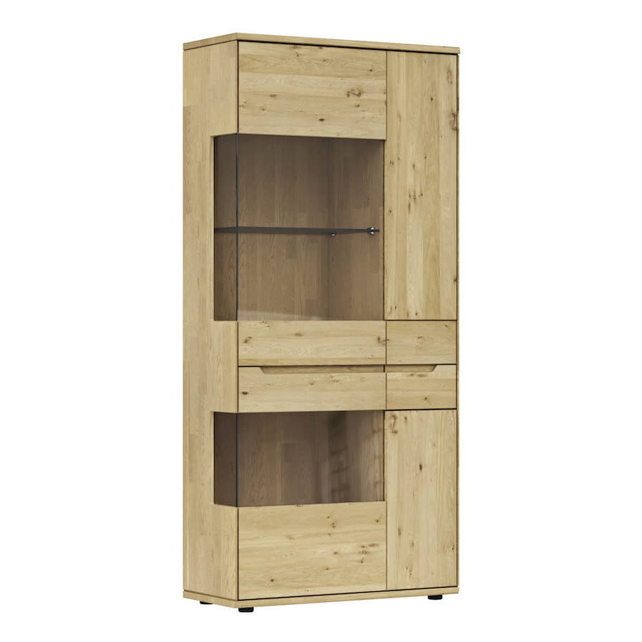 Vitrine Amora - Wildeiche massiv bianco