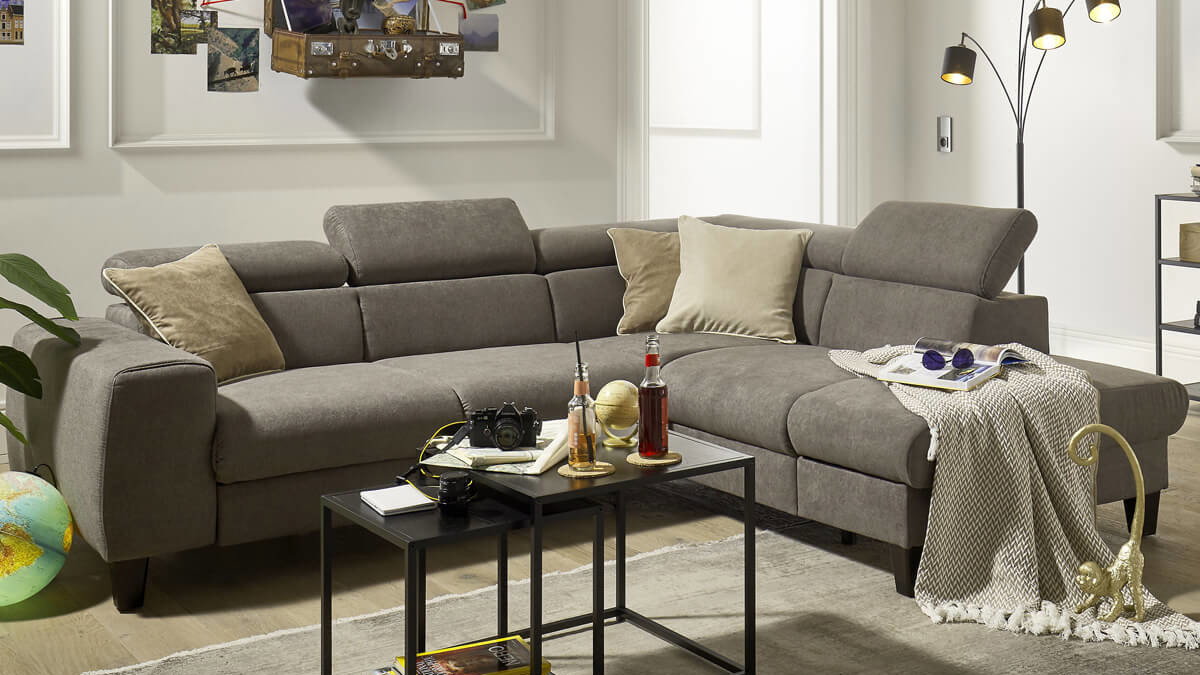 Ecksofa, kleine Räume, Einrichtungstipps, gemütlich