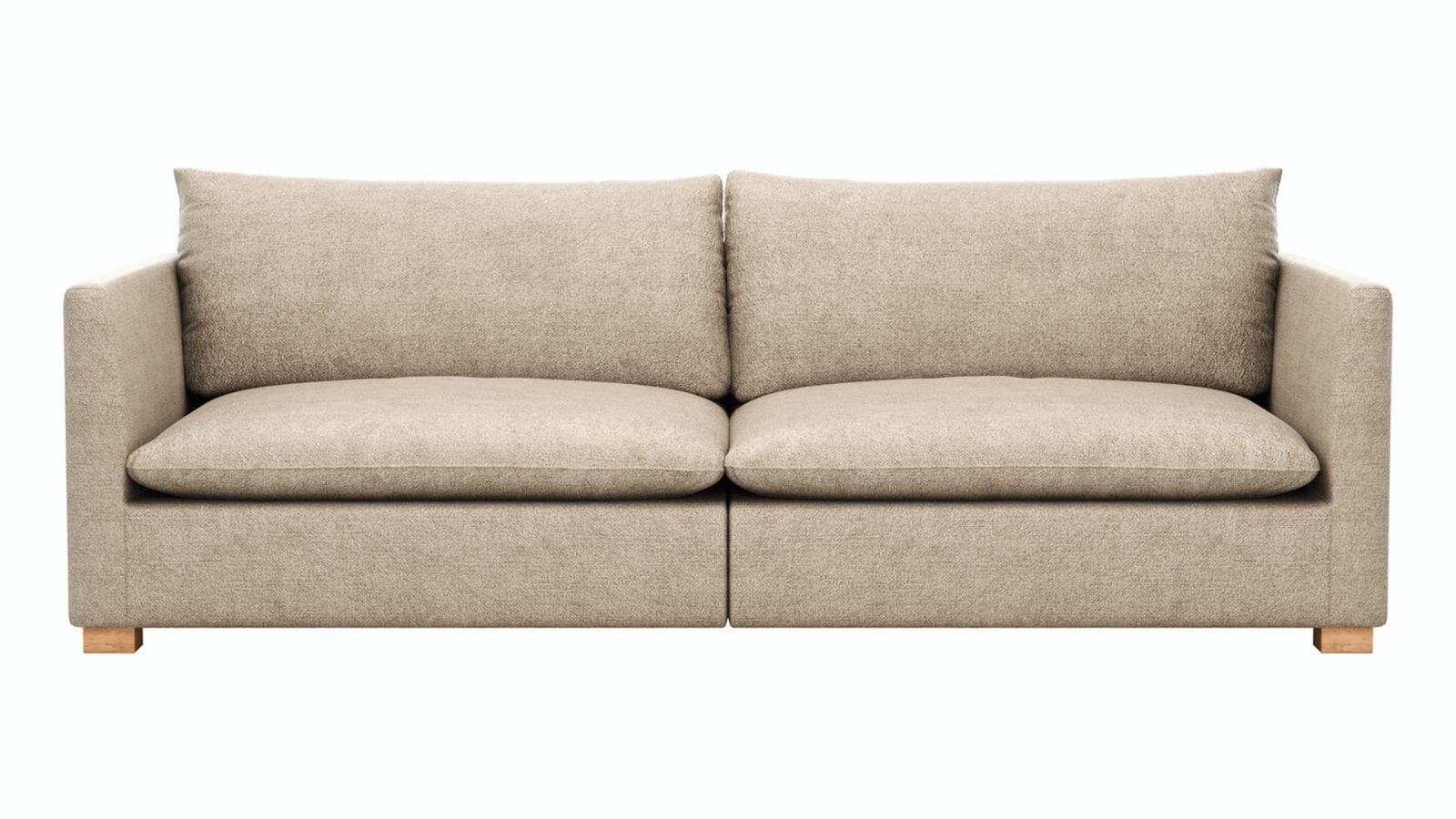 4-Sitzer Sofa Montreal von Lebensart, Webstoff Hellbraun, verschiedenen Tiefen