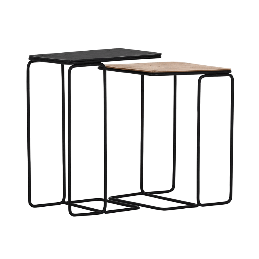 Beistelltisch-Set Harold & Maude -LBH ca. 31x46x62 cm, Metall, Schwarz von Comfort Republic