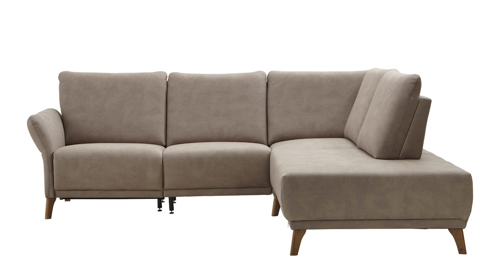 Ecksofa Rosario - 2,5-Sitzer mit Ecke rechts, Microfaser, Nougat von Global comfort