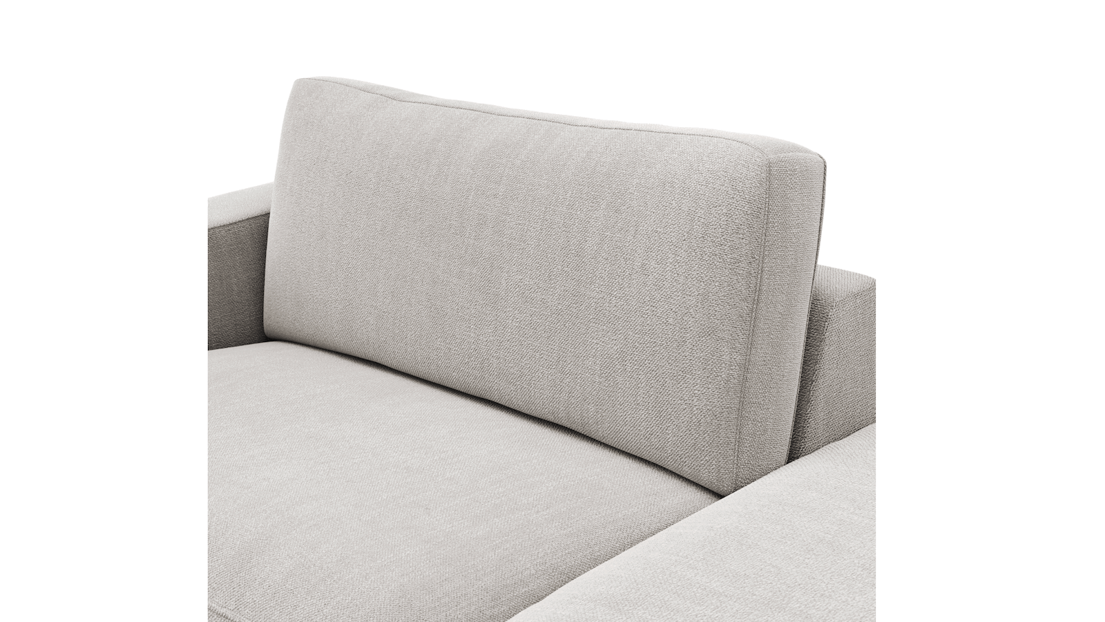 Ecksofa Juni - Ecke links mit 3-Sitzer, Stoff, Hellgrau