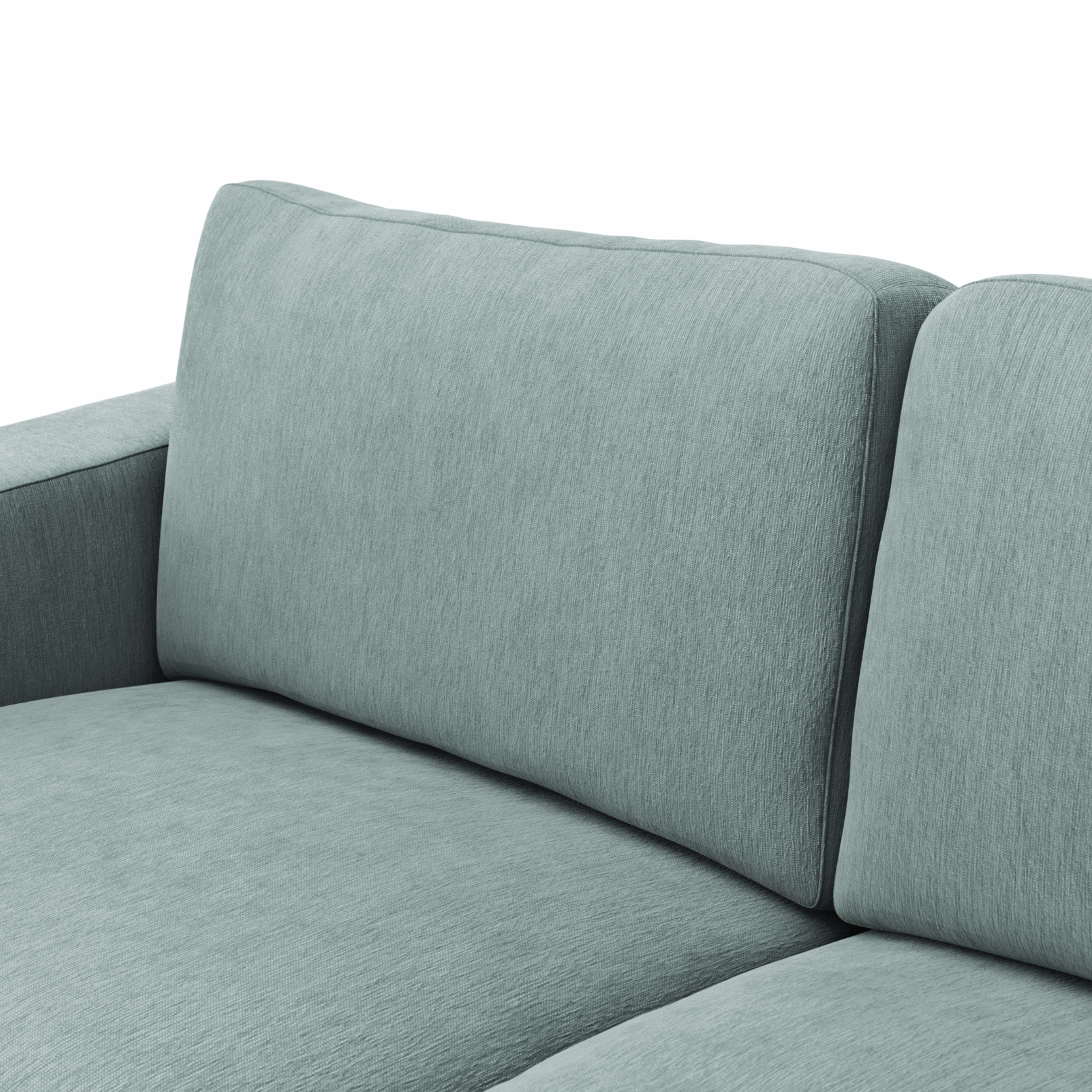 Ecksofa Juni - Longchair links oder rechts mit 2-Sitzer, Stoff, Hellblau