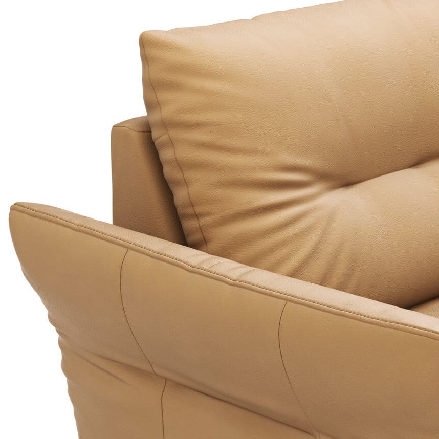 Sofa Bahia - 2-Sitzer inkl. Armlehne verstellbar, Leder, Kurkuma detail 2