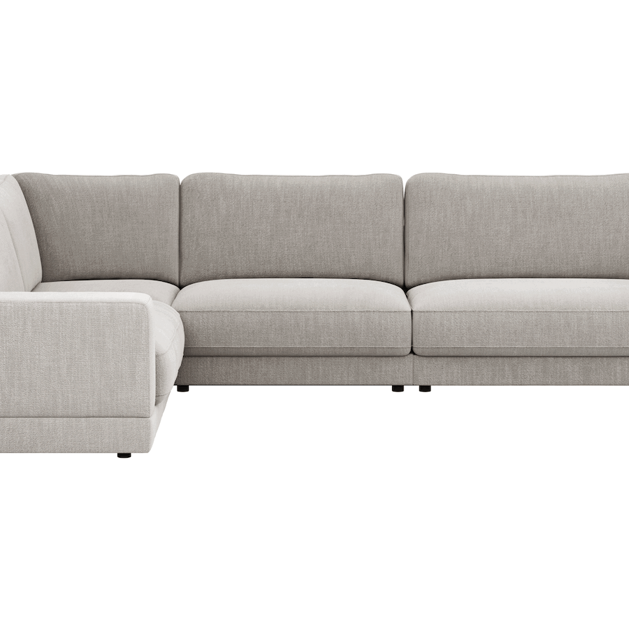 Ecksofa Juni - Ecke links mit 2,5-Sitzer, Stoff, Hellgrau von Raum.Freunde