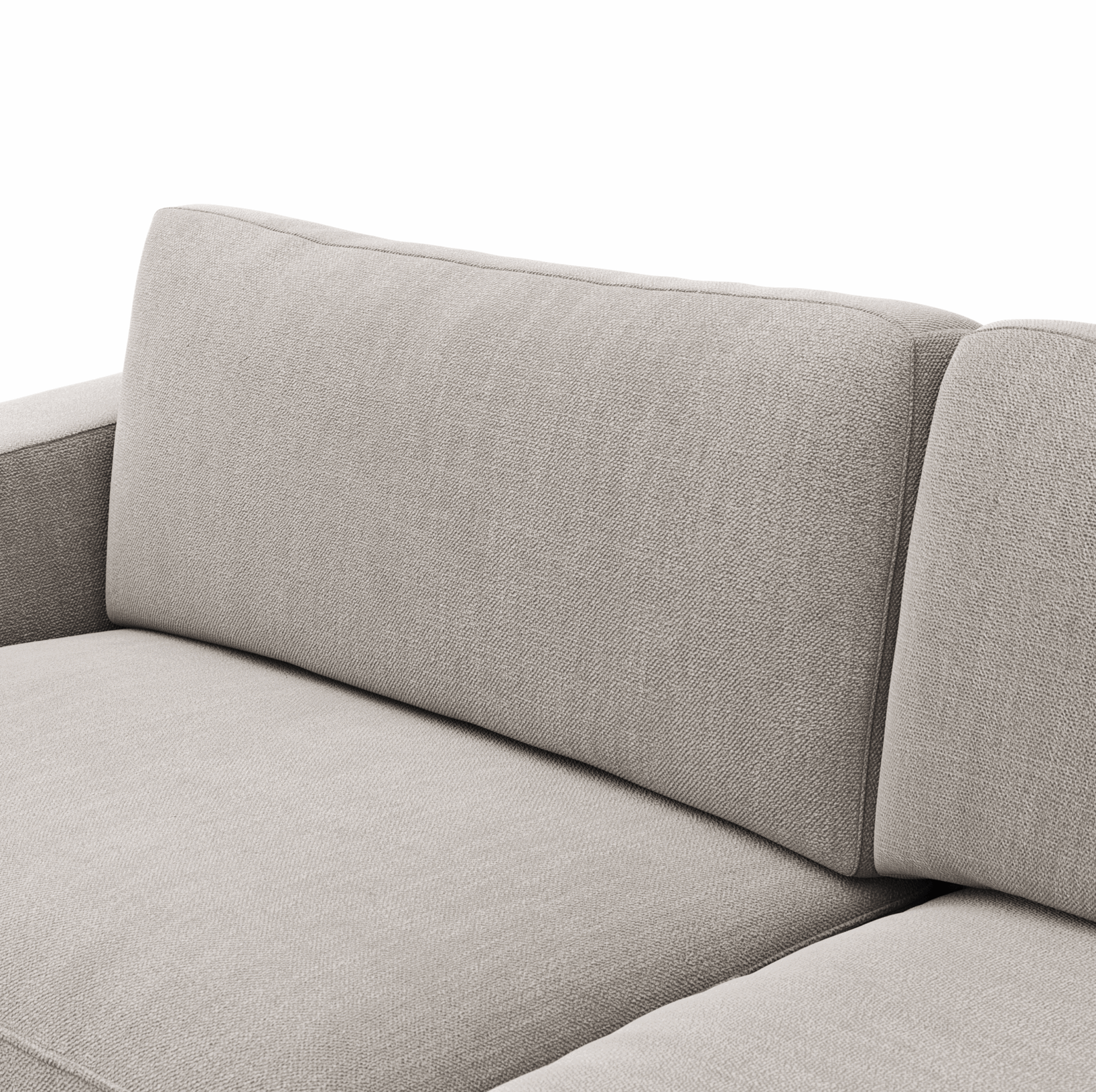 Ecksofa Juni - Ecke links mit 2,5-Sitzer, Stoff, Hellgrau von Raum.Freunde