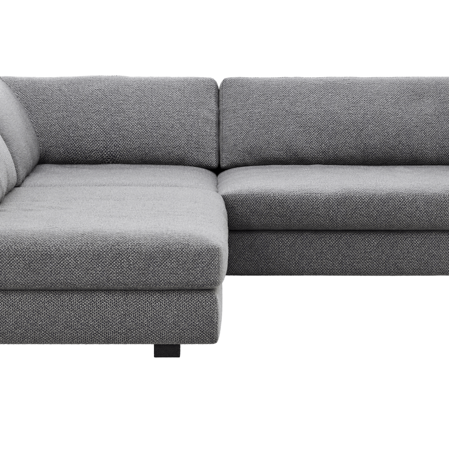 Ecksofa Aprino 3 - Ecke links mit 2,5-Sitzer, Stoff, Grau
