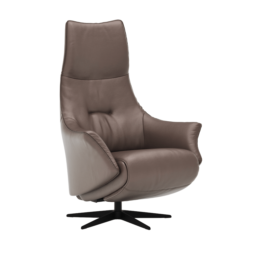 Relaxsessel Girona - Relaxfunktion (motorisch), Leder, Braun