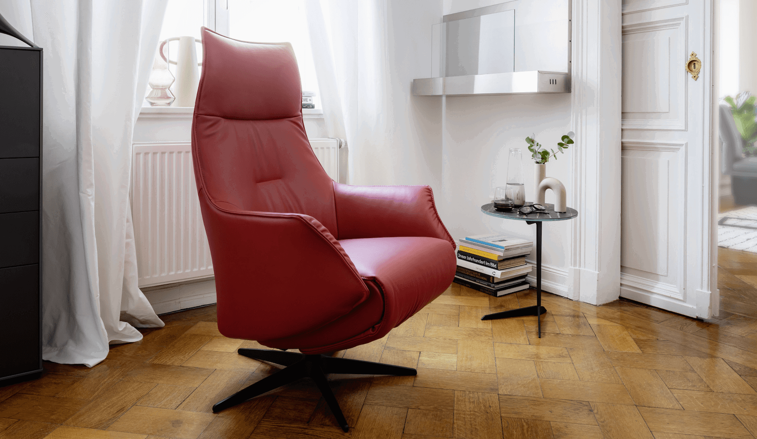 Relaxsessel Girona - Relaxfunktion (motorisch), Leder, Braun