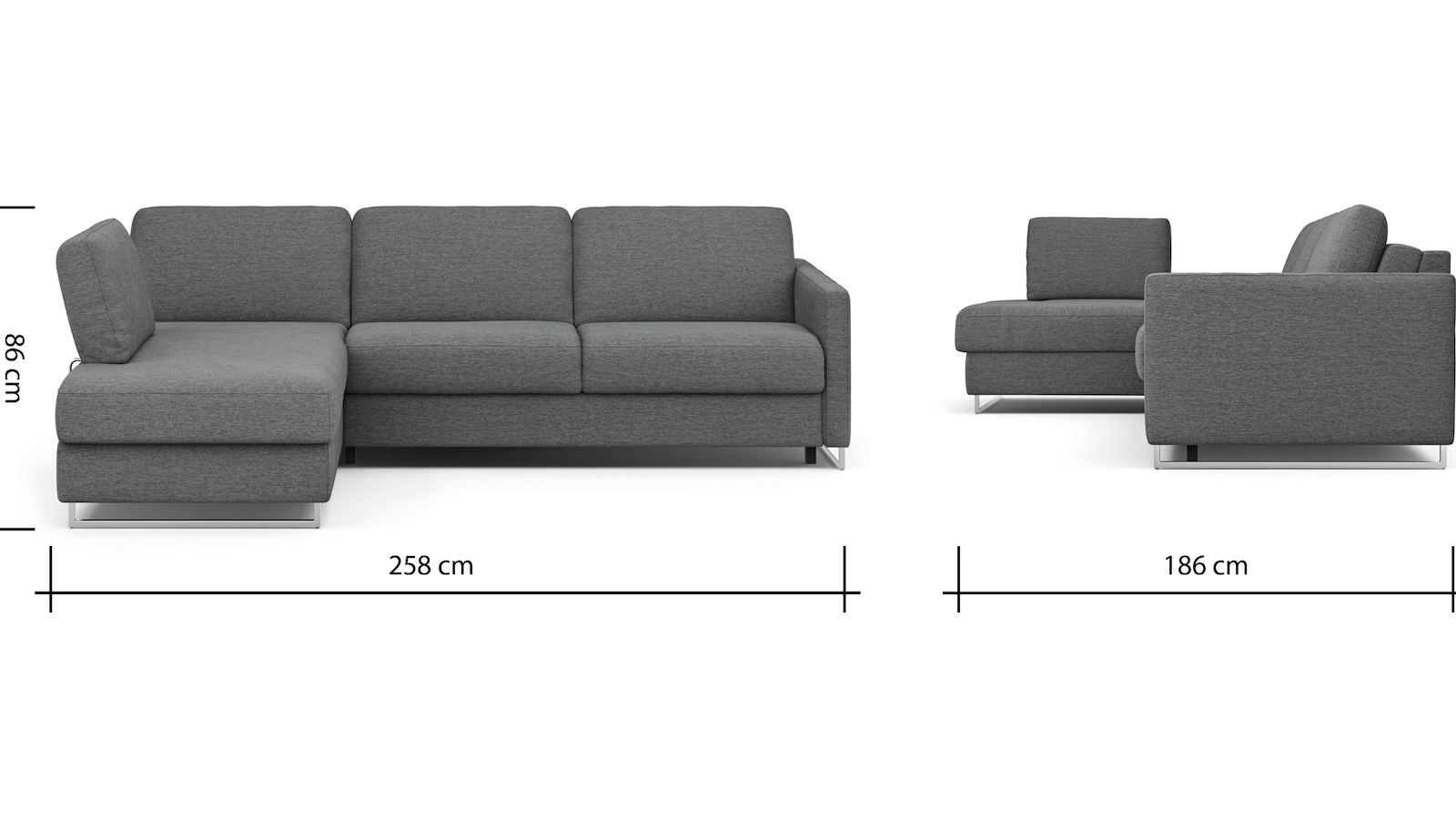 Ecksofa Nuoro - Longchair links mit 2-Sitzer inkl. Schlaffunktion und Bettkasten von Contur Einrichten