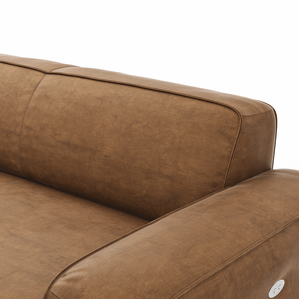 Ecksofa Denver - Longchair links mit 2,5-Sitzer inkl. Sitzvorzug (motorisch), Stoff, Braun von Natura Home