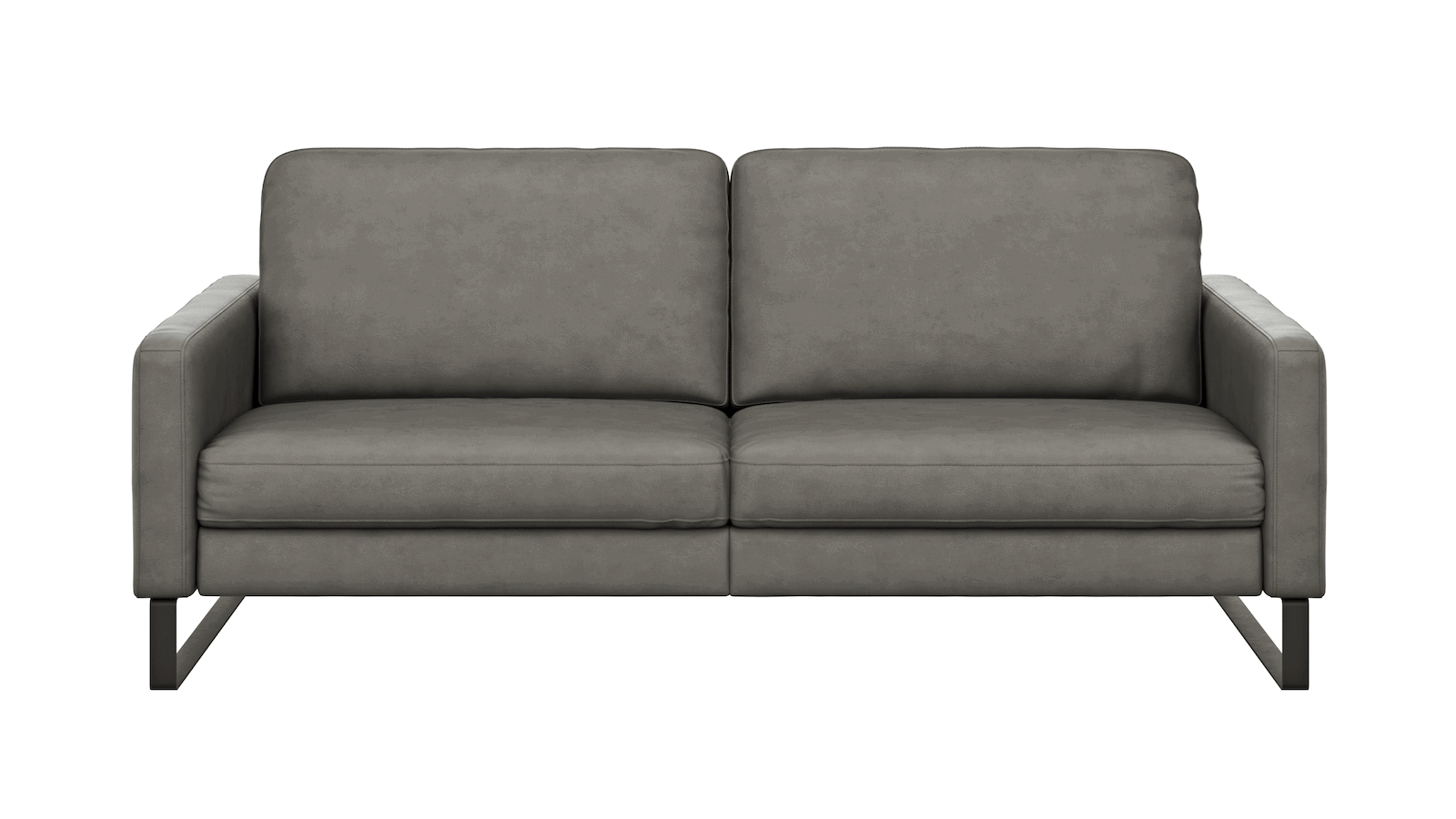 Sofa Enna - 3,5-Sitzer, Leder, Grau von Contur