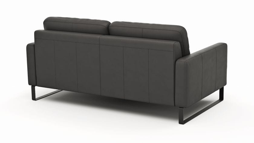 Sofa Enna - 3-Sitzer, Leder, Anthrazit von Contur