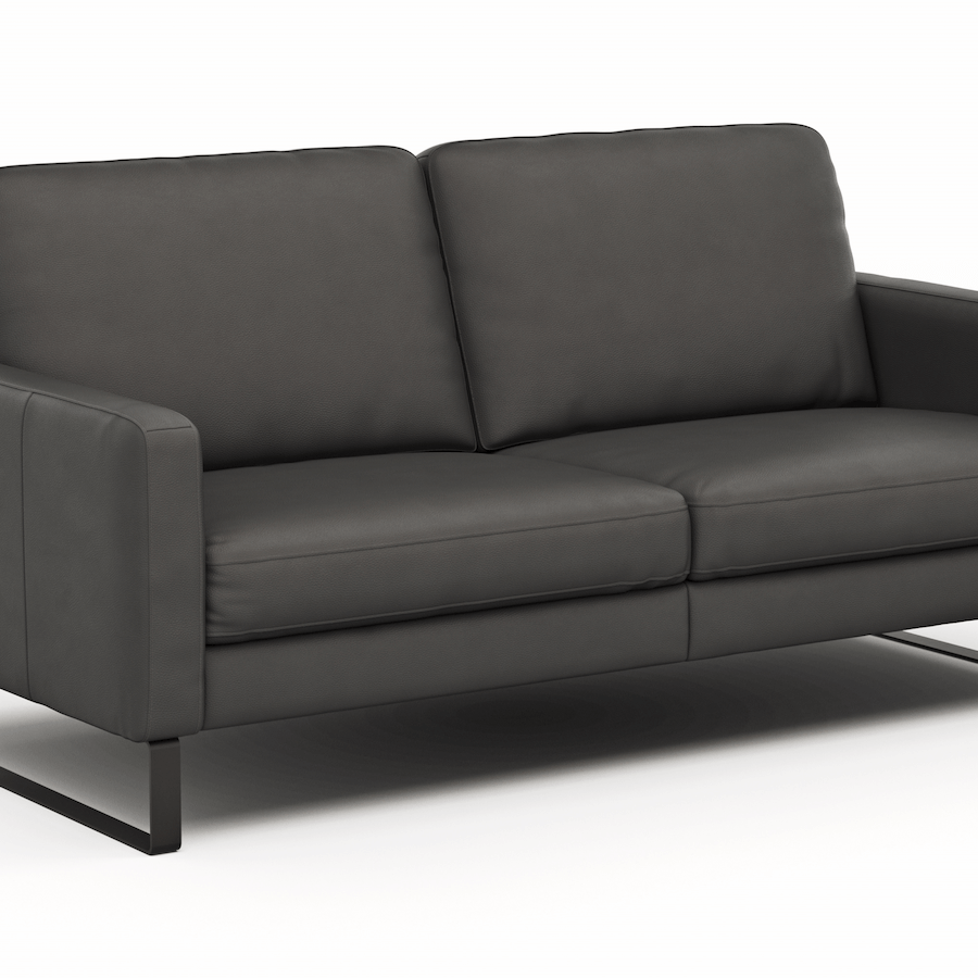 Sofa Enna - 3-Sitzer, Leder, Anthrazit von Contur