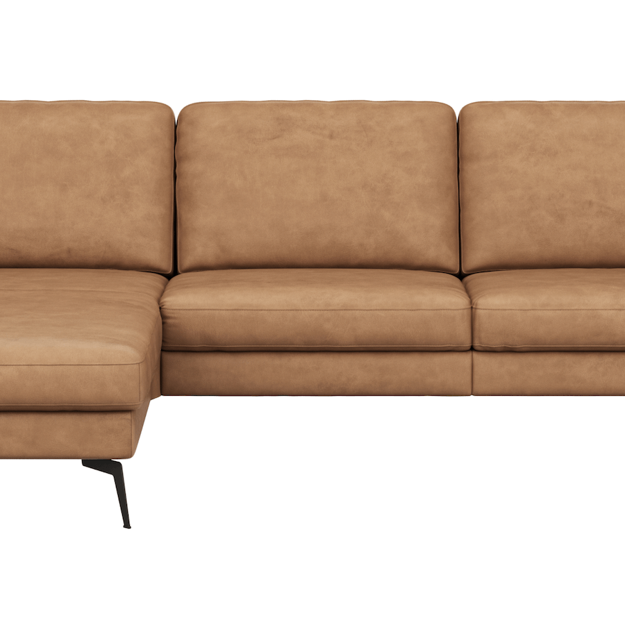 Ecksofa Enna - Longchair Links mit 3-Sitzer, Armlehne A, Leder, in verschiedenen Farben, von Contur Einrichten
