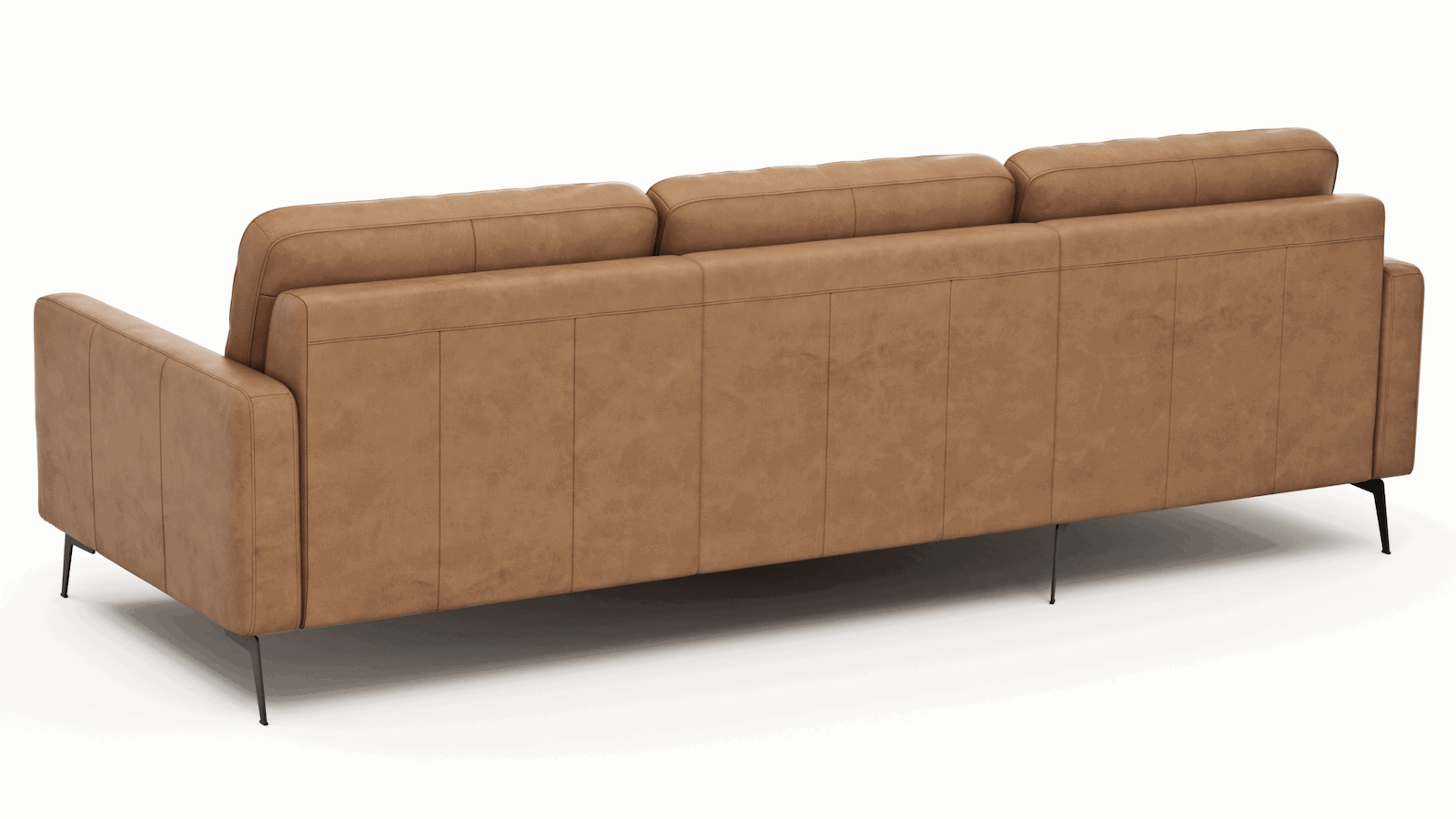 Ecksofa Enna - Longchair Links mit 3-Sitzer, Armlehne A, Leder, in verschiedenen Farben, von Contur Einrichten