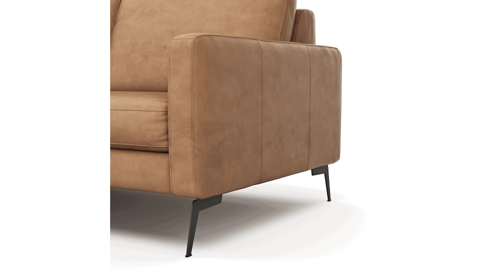 Ecksofa Enna - Longchair Links mit 3-Sitzer, Armlehne A, Leder, in verschiedenen Farben, von Contur Einrichten